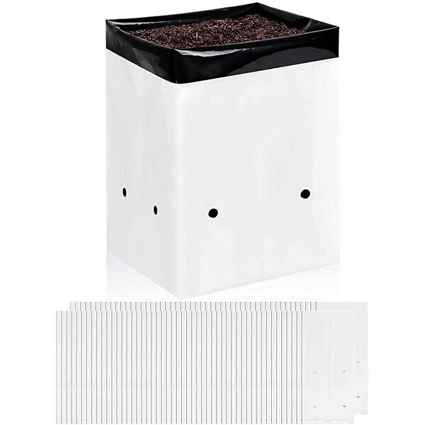 Ipower 100-Pack 2 Gallon Grow Bags Black and White Panda Film, 100PK GLGROWBAGFILM2X50X2 - main